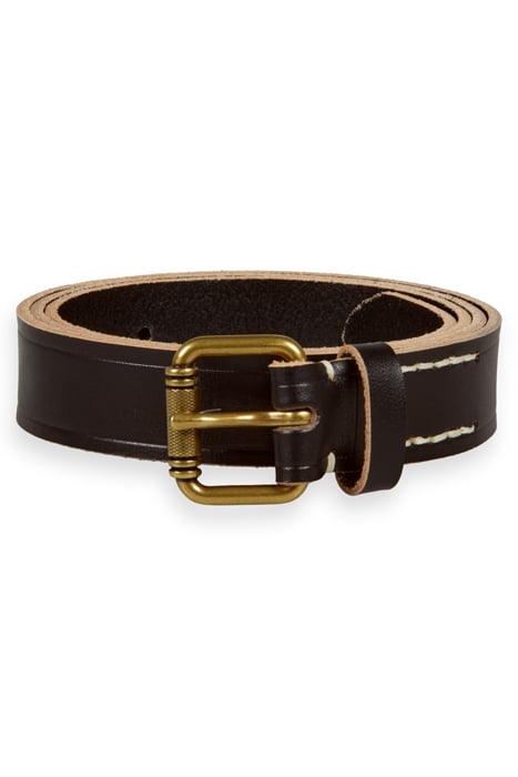 LEATHER BELT WITH RAW EDGE BLACK 1