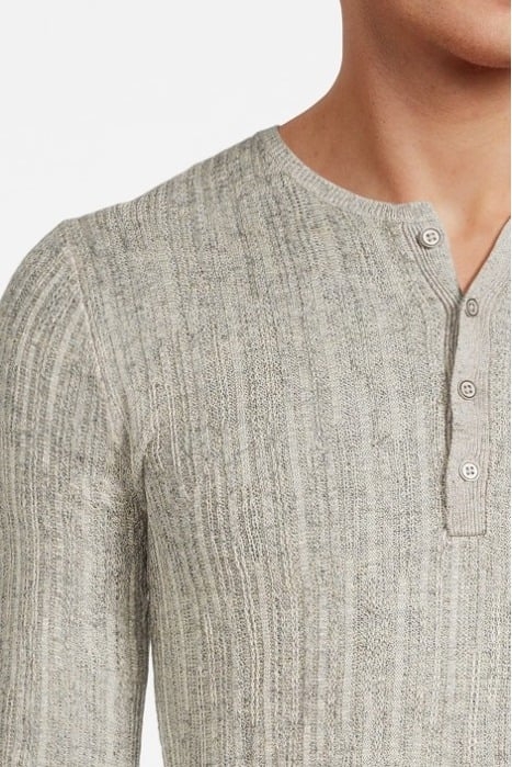 WILLIAM SLIM FIT HENLEY WITH MISS AND TU GREY MIST 4