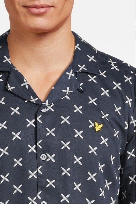 SHUTTLE PRINT REVERE COLLAR SHIRT DARK NAVY 4