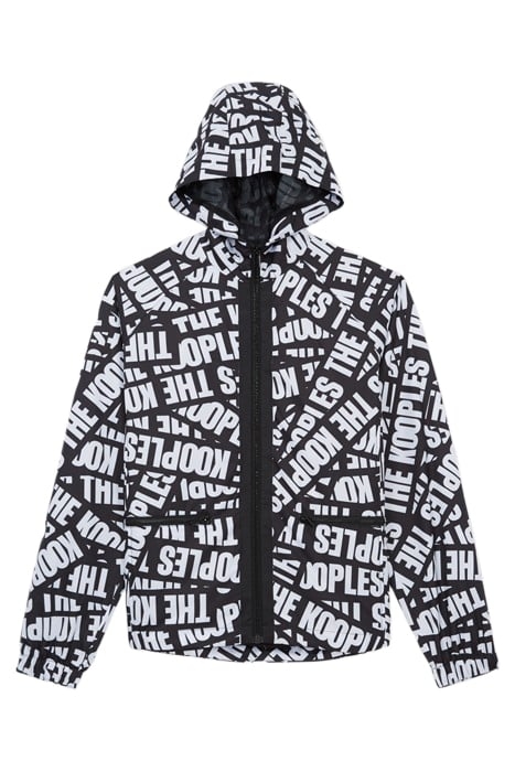 WINDBREAKER TAPE ALLOVER LOGO DOUBLURE EN MESH BLACK / WHITE 1