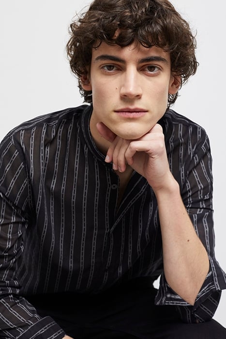 CHEMISE A COL TUNISIEN BLACK 5