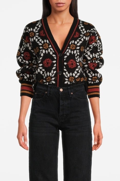 SWEATER CARDIGAN KETCHUP/MEERKAT/BLK NIGHT/EGGNOG 1