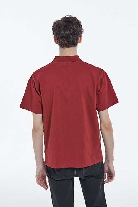 POLO MC DETAIL BRODERIE BORDEAUX 2