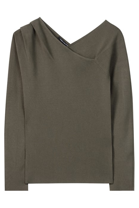 ASYMMETRICAL SWEATER GREYISH KHAKI 3