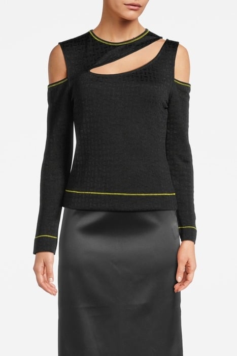 JACQUARD JERSEY BLOUSE BLACK 1