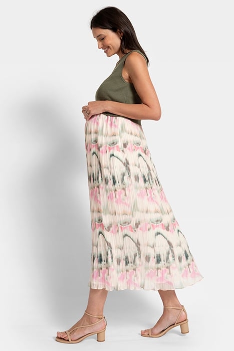 MATERNITY KNIT TOPPER WITH CHIFFON SKIRT KHAKI 3