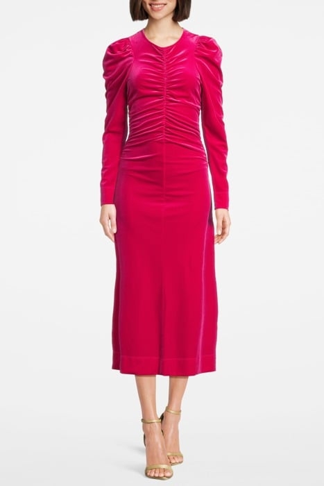 VELVET JERSEY GATHERED LONG DRESS LOVE POTION 1