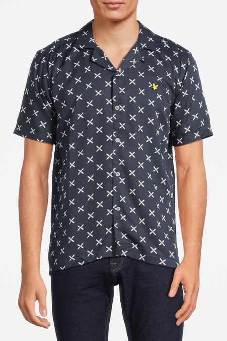 SHUTTLE PRINT REVERE COLLAR SHIRT DARK NAVY 1