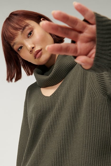 CUT-OUT DRESS GREYISH KHAKI 5