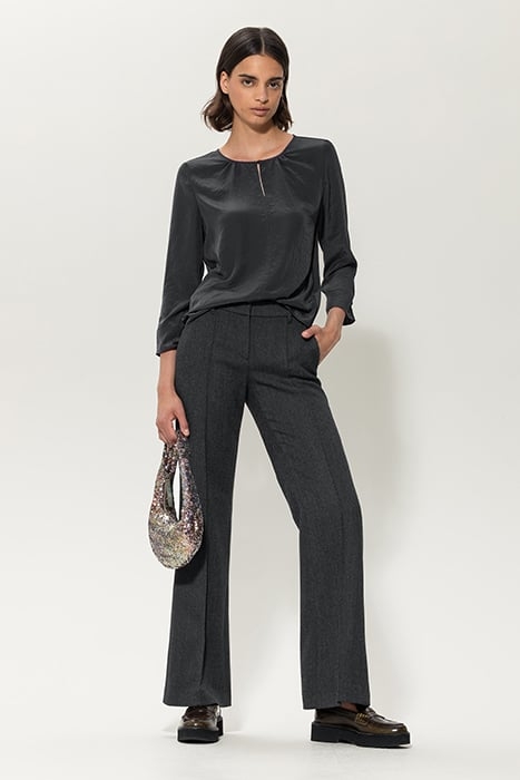 GABARDINE FLARE PANTS ANTHRACITE 1