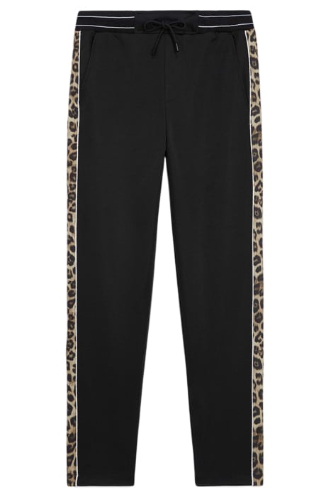 JOGGING AVEC BANDES COTES CONTRASTEES ET PIPING BLACK / LEOP 4