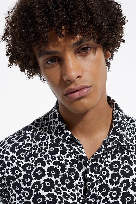 CHEMISE SLIM DECINTREE PRINTEE BICOLORE BLACK WHITE 5