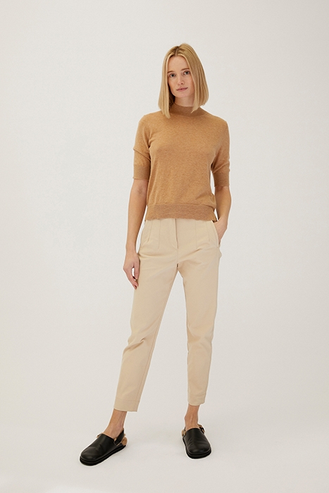 COTTON MERINO TOP CAMEL 1