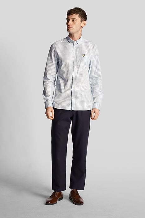 LS SLIM FIT GINGHAM SHIRT LIGHT BLUE/ WHITE 3