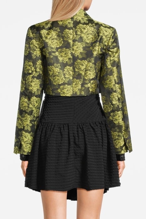 JACQUARD SUITING CROPPED BLAZER LEMON ZEST 2