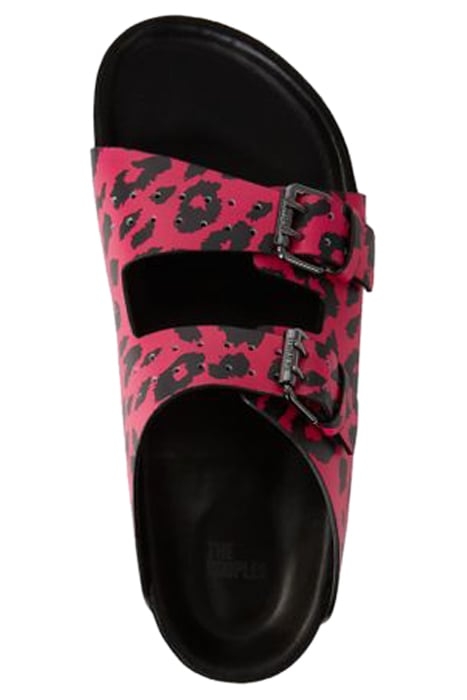 SANDALES EN CUIR IMPRESSION LEOPARD PINK 2
