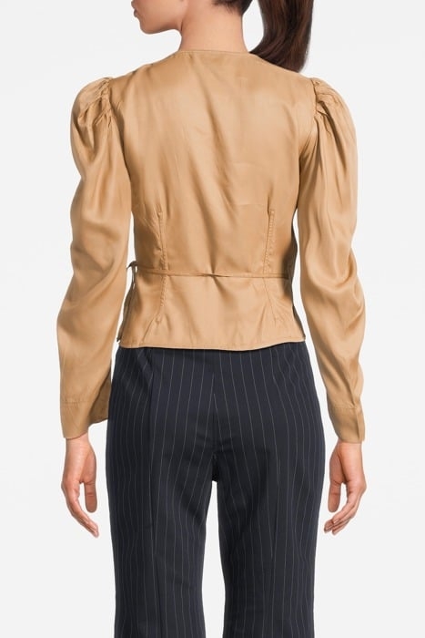 VISCOSE TWILL WRAP BLOUSE TIGER'S EYE 2