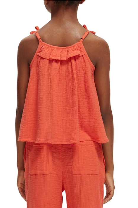 GIRLS CRINKLE COTTON TOP STRAWBERRY 2