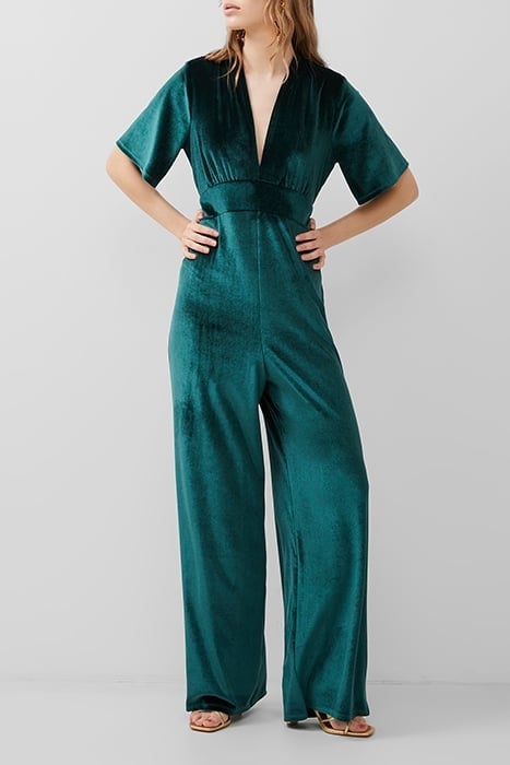 SULA VELVET SS JUMPSUIT GREEN 1