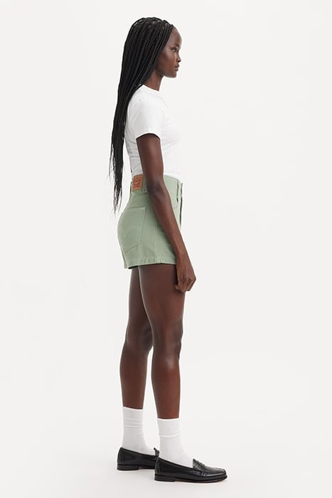 HIGH WAISTED DENIM SHORT IN GREEN 4