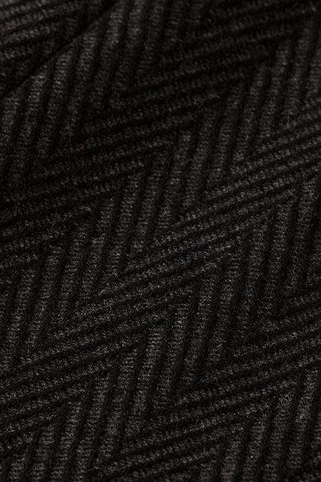 CLASSIC WOOL BLEND TAILORED COAT BLACK HERRINGBONE 7