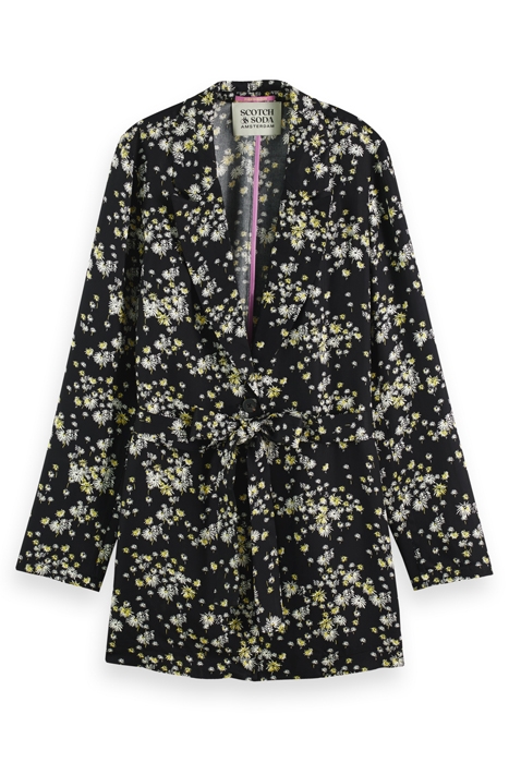 PRINTED DRAPEY BLAZER DANDELION BLACK 4