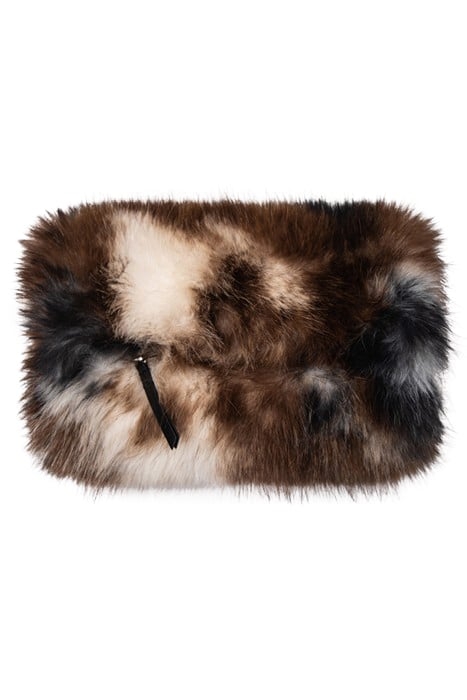 FLETCHER MUFF COW-PRINT FAUX FUR 1