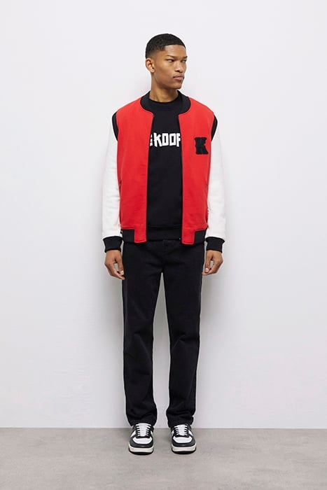 TEDDY AVEC MANCHE EN CUIR ET BRODERIE EN K RED / WHITE 1