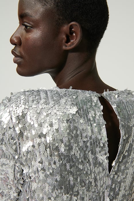 SEQUIN MINI DRESS THE MACRO SILVER SEQUINS 5