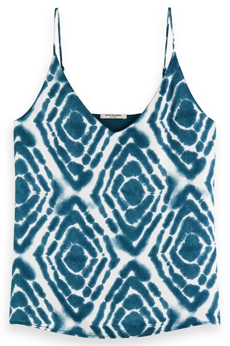 CAMISOLE WOVEN FRONT JERSEY BACK DISCO TIE DYE BOTTLE GREEN 4