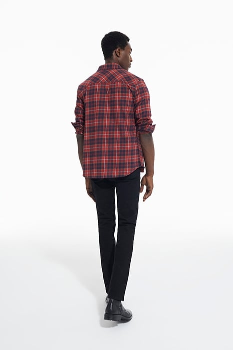 CHEMISE DROITE A CARREAUX AVEC POCHE PLAQUEES RED / BLACK 4