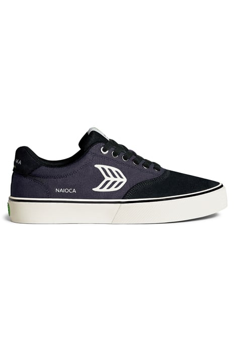 NAIOCA SKATE JET BLACK SUEDE DARK GREY CANVAS SNEAKER 1