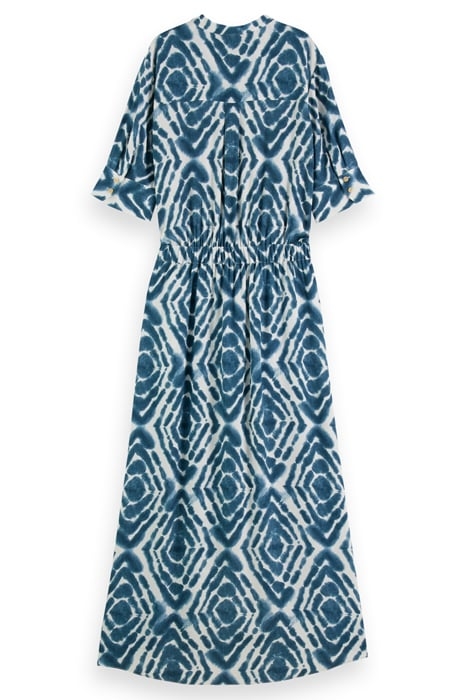 MIDI DRESS WITH HIGH LOW HEM DISCO TIE DYE BOTTLE GREEN 5