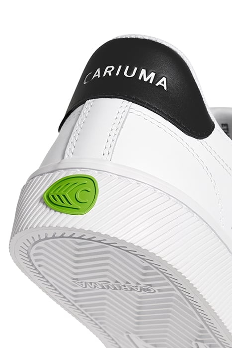 UNISEX SALVAS WHITE LEATHER GREEN LOGO AND BLACK SNEAKER 5