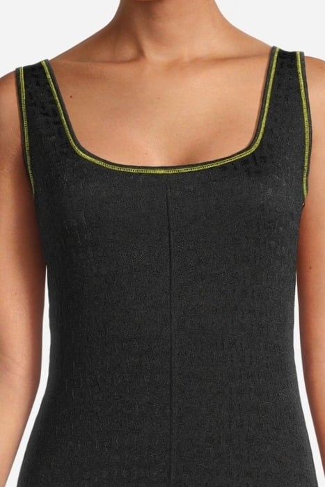 JACQUARD JERSEY LONG DRESS BLACK 4