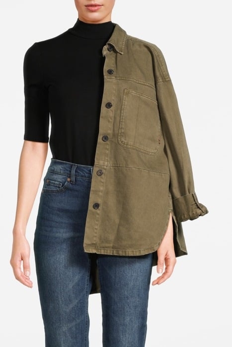 ELBOW SLV MOCK NECK TEE BLACK 2