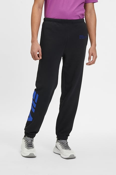 CUFFED SWEATPANTS WITH TRANSFER AND EMBROIDERY DETAIL BLACK 1