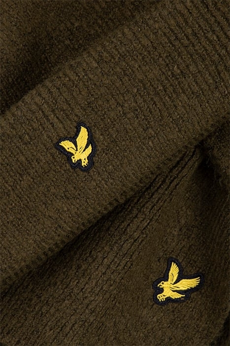 CHUNKY BEANIE HAT SCARF SET OLIVE 3