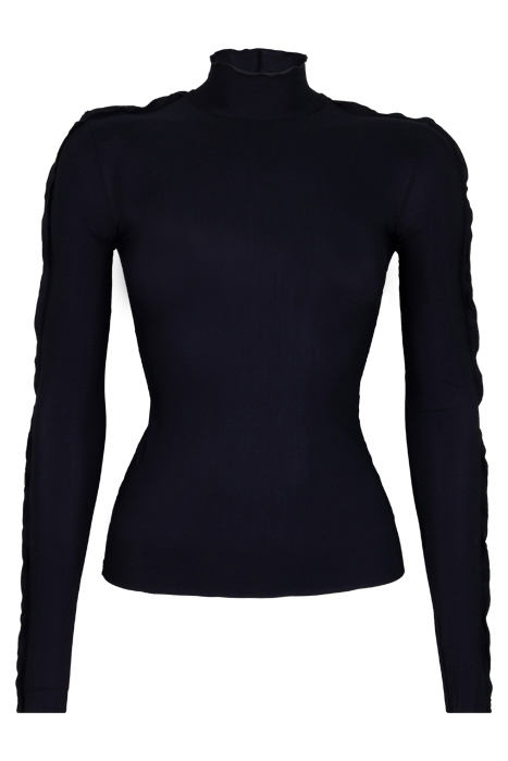 SMOOTH FRILL TOP BLACK 1