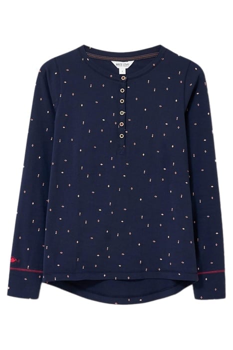 GEO PRINTED HENLEY PJ TOP NAVY 2