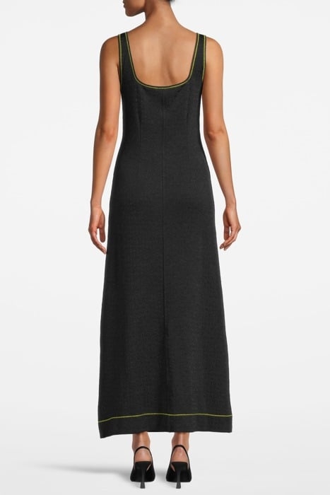 JACQUARD JERSEY LONG DRESS BLACK 2