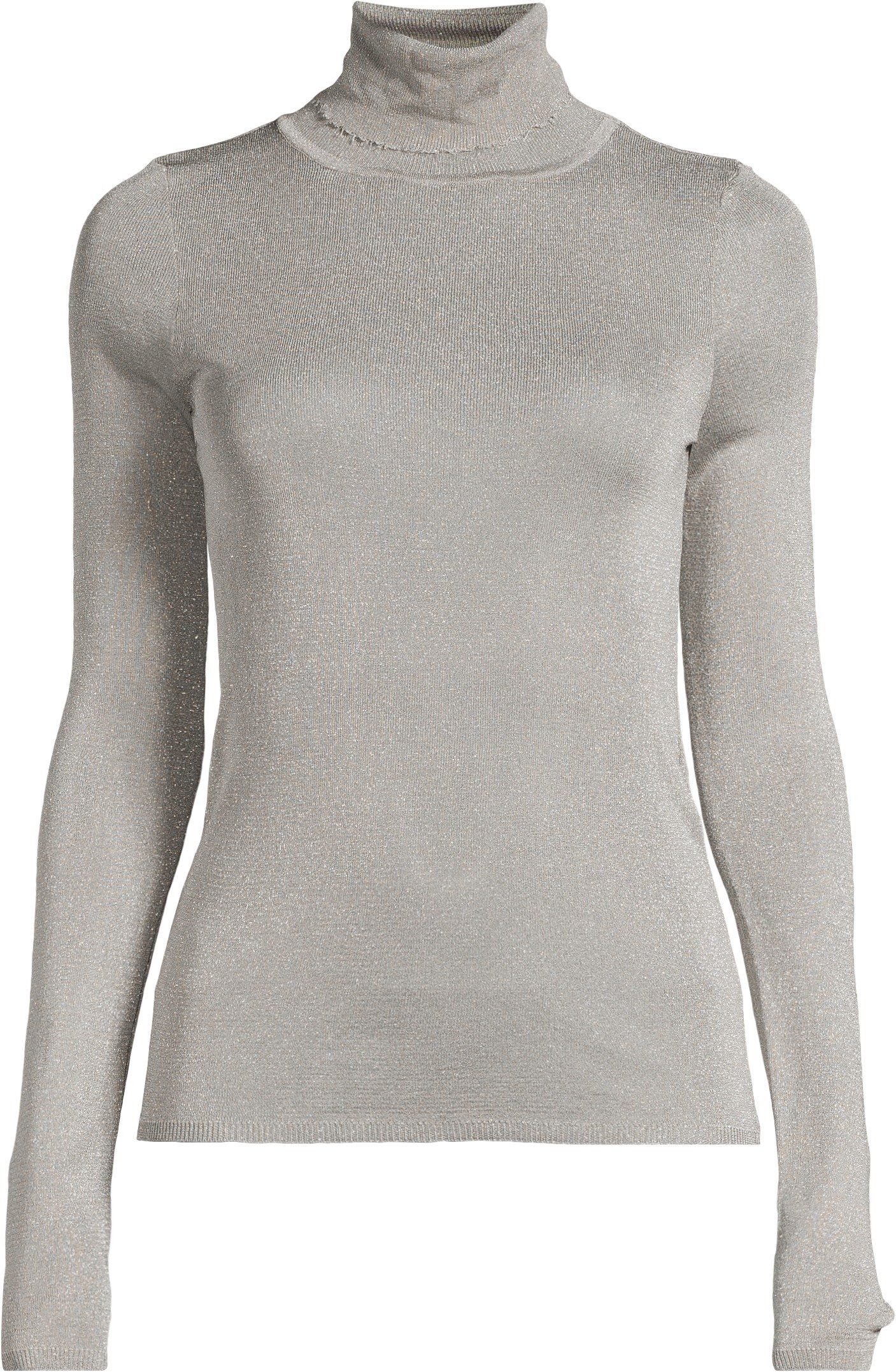 CAROLINE TURTLENECK TOP GREY LUREX 3