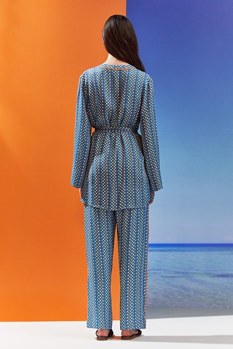 TW LUCIA - V NECK TILE PR NAVY MULTI 2