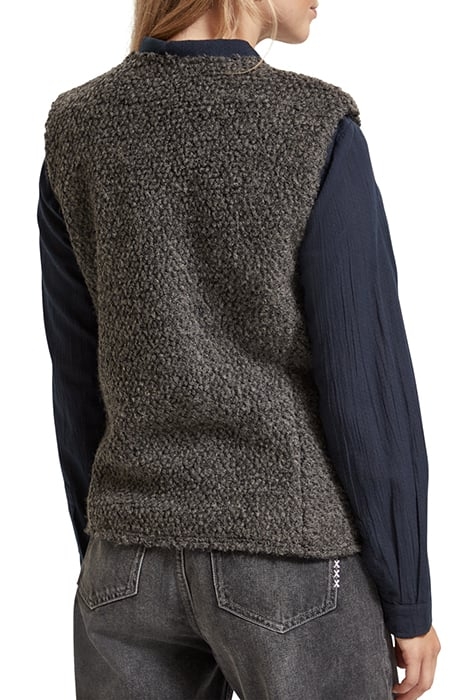 BOUCLE BIKER GILET CHARCOAL MELANGE 2