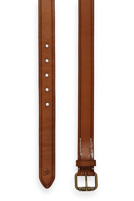 RAW EDGE LEATHER BELT DEEP TOFFEE 4