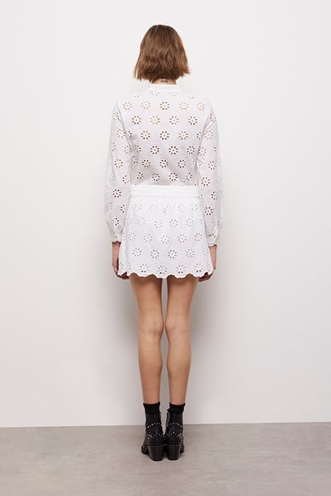JUPE COURTE ELASTIQUEE EN BRODERIES ANGLAISES WHITE 3
