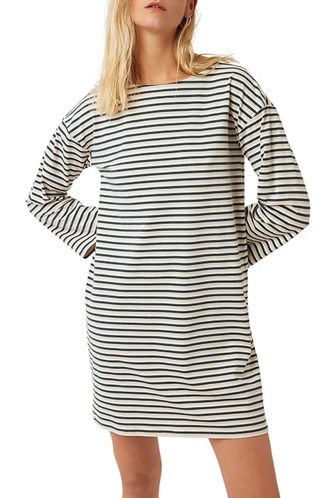 BOBBIE STRIPE LS BOAT NK DRS RED 1