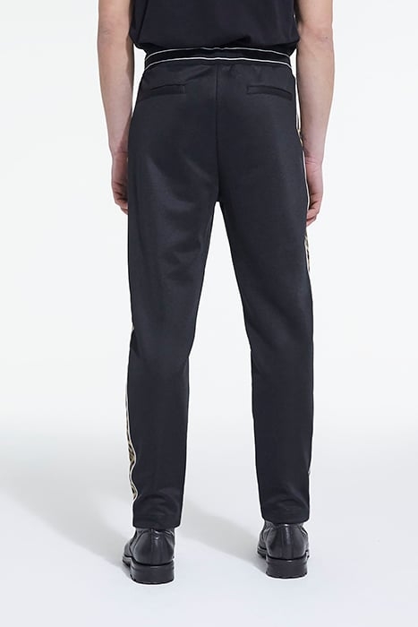 JOGGING AVEC BANDES COTES CONTRASTEES ET PIPING BLACK / LEOP 2