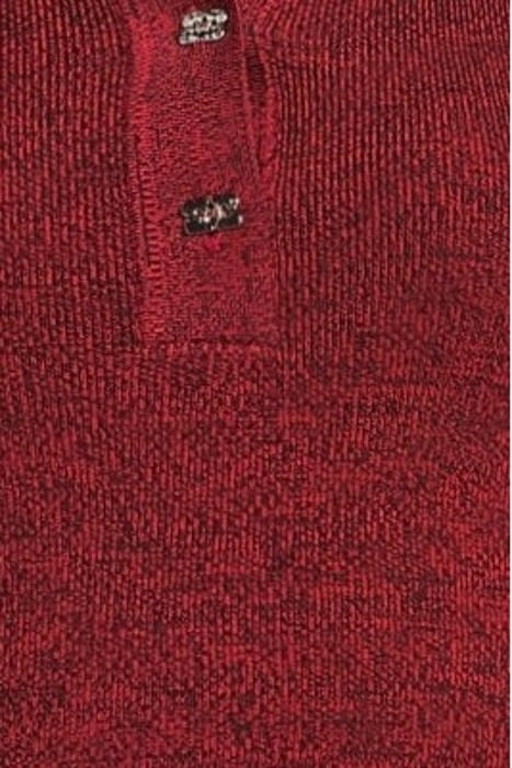 MELANGE RIB LONG SLEEVE POLO DRESS HIGH RISK RED 5