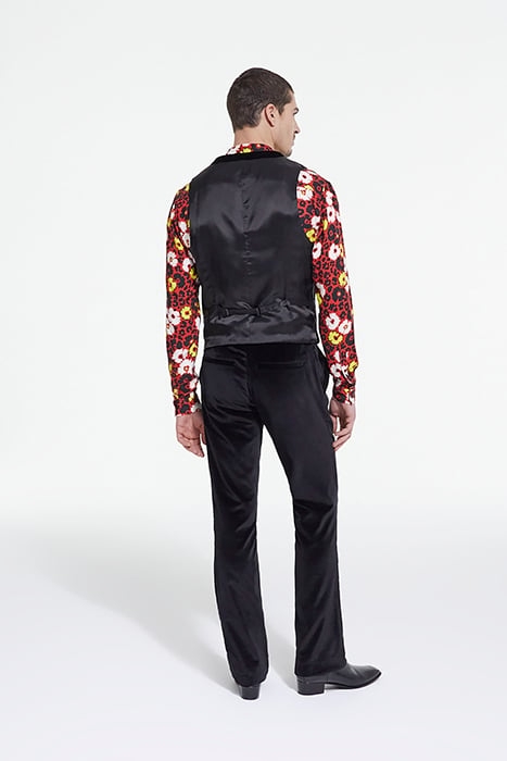 GILET COSTUME VELOURS LISSE BLACK 4